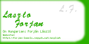 laszlo forjan business card